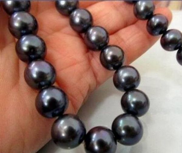 18 "de 10-11mm naturales de agua dulce redondo negro collar de perlas de plata 925, Silver
18 "de 10-11mm naturales de agua dulce redondo negro collar de perlas de plata 925, Silver