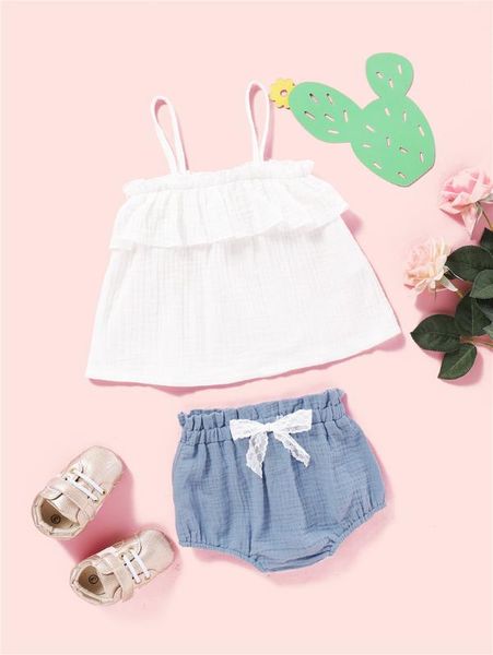 2pcs summer baby girl clothes sets cotton linen sling t shirs short pants solid outfits baby girl summer clothing sets 0-24m, White
2pcs summer baby girl clothes sets cotton linen sling t shirs short pants solid outfits baby girl summer clothing sets 0-24m, White