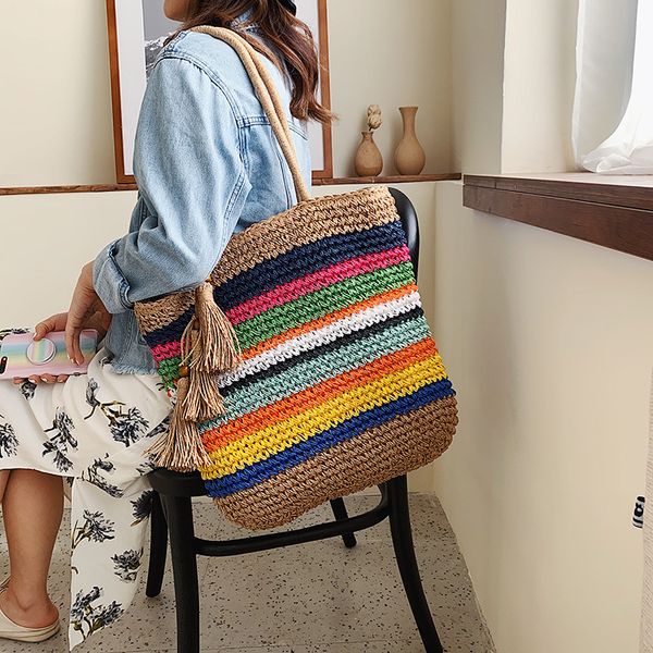 2020 spring new straw bag boho shoulder bag simple large capacity beach tassel bags stylish simplicity bolsos mujer
2020 spring new straw bag boho shoulder bag simple large capacity beach tassel bags stylish simplicity bolsos mujer