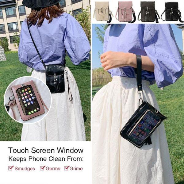 women tassel mobile phone bag back side clear touching screen leather bag new hasp smartphone leather shoulder light handbags
women tassel mobile phone bag back side clear touching screen leather bag new hasp smartphone leather shoulder light handbags