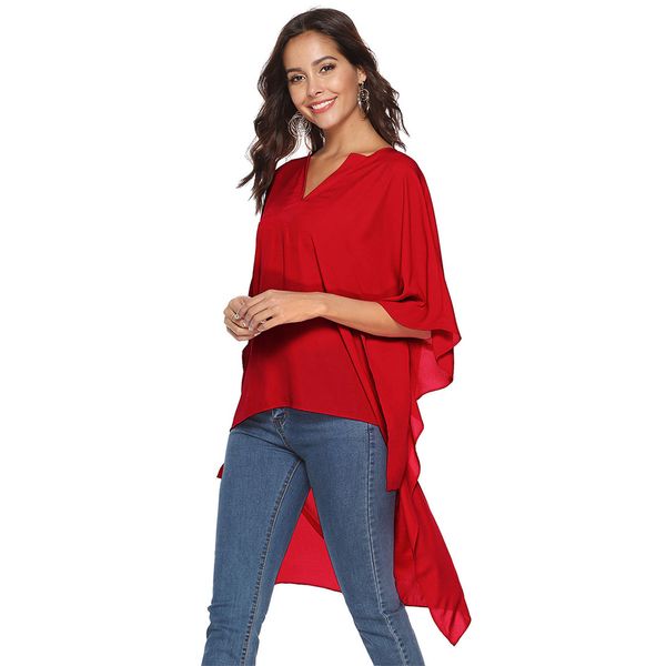 new new women chiffon blouses summer v-neck batwing sleeve casual irregular loose ladies office shirts blusas feminina, White
new new women chiffon blouses summer v-neck batwing sleeve casual irregular loose ladies office shirts blusas feminina, White