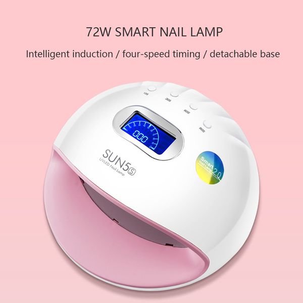 sun5s 72w 30leds uv led lamp fast curing nail dryer lcd display auto sensor smart timer for all gels manicure machine nail art tools
sun5s 72w 30leds uv led lamp fast curing nail dryer lcd display auto sensor smart timer for all gels manicure machine nail art tools