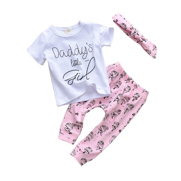 clothing sets born clothes summer baby girls set 3pcs short sleeve letter daddy's little girl t-shirt+pants+headband outfits, White
clothing sets born clothes summer baby girls set 3pcs short sleeve letter daddy's little girl t-shirt+pants+headband outfits, White