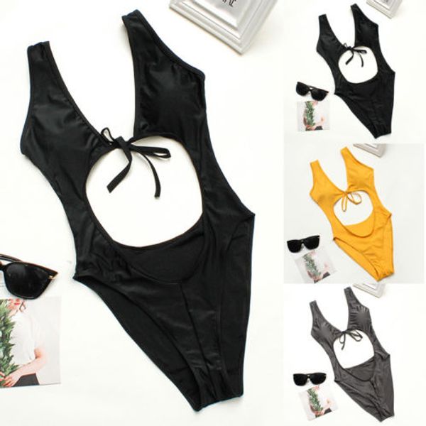 women one-piece swimsuit solid color swimwear bandage bikini push-up padded bathing suit high waist backless beachwear
women one-piece swimsuit solid color swimwear bandage bikini push-up padded bathing suit high waist backless beachwear