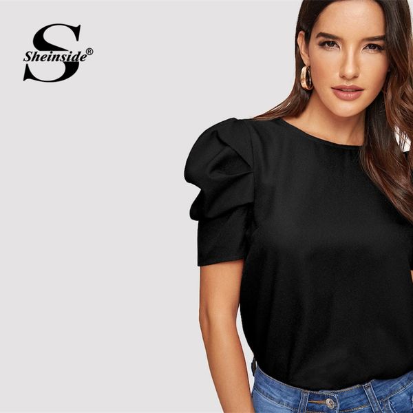 sheinside casual keyhole back detail puff sleeve blouse women 2020 summer solid blouses office ladies elegant short sleeve top, White
sheinside casual keyhole back detail puff sleeve blouse women 2020 summer solid blouses office ladies elegant short sleeve top, White