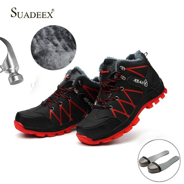 suadeex men safety shoes anti-smashing work shoes construction safety boots work waterproof winter warm indestructible, Black
suadeex men safety shoes anti-smashing work shoes construction safety boots work waterproof winter warm indestructible, Black