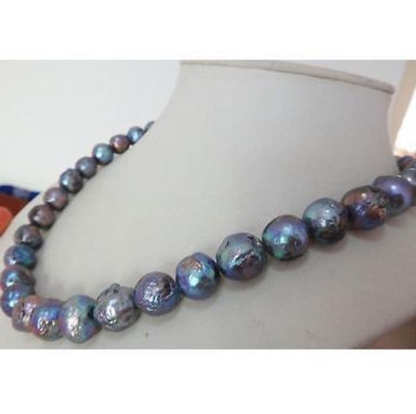 charming 11mm tahitian black blue pearl necklace 18inch 14k gold clasp, Silver
charming 11mm tahitian black blue pearl necklace 18inch 14k gold clasp, Silver
