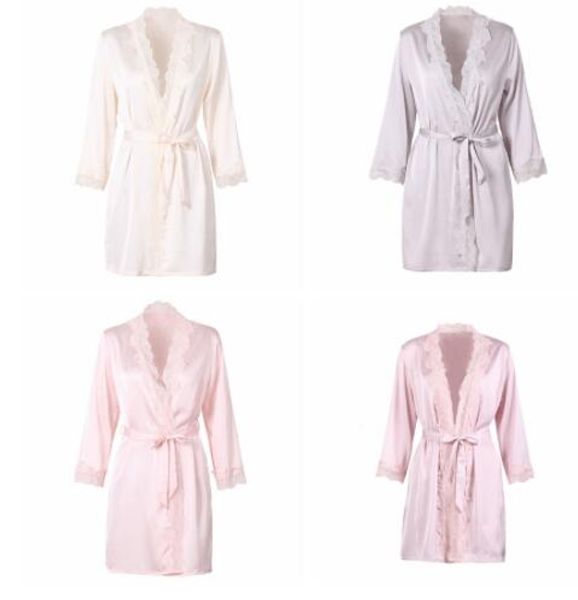 lace patchwork faux silk robes women sleepwear cardigan robe with belt negligees 7 colors 2018 new home clothe, Black;red
lace patchwork faux silk robes women sleepwear cardigan robe with belt negligees 7 colors 2018 new home clothe, Black;red
