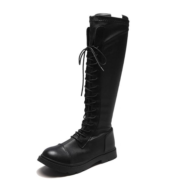 2019 new women's flat heel boots pu shoes woman round head solid color lace up increase fashion women's winter boots size 35-39, Black
2019 new women's flat heel boots pu shoes woman round head solid color lace up increase fashion women's winter boots size 35-39, Black