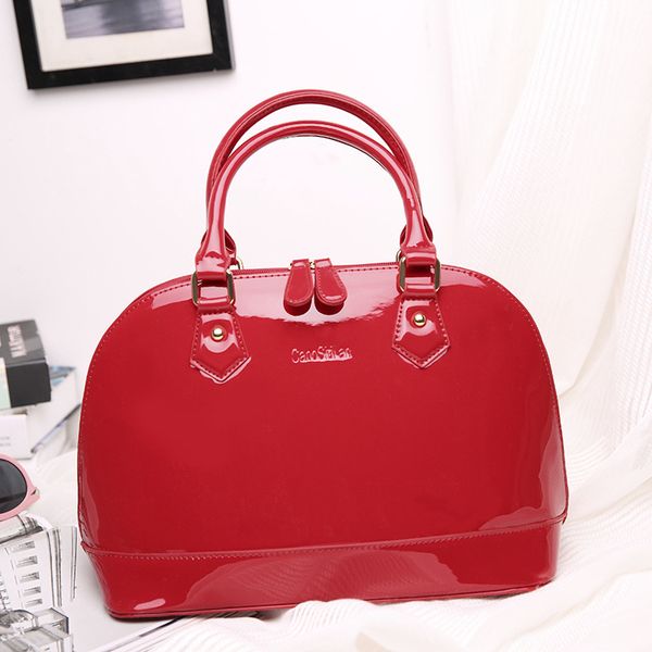 women's bag crossbody portable patent leather shiny shell bag
