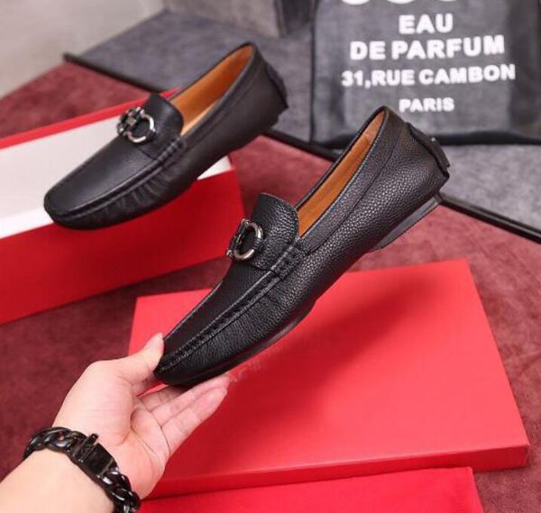 new arrival mens drivers moccasin-gommino dress loafers walk shoes slip-on genuine leather casual italy shoes size 6-12, Black