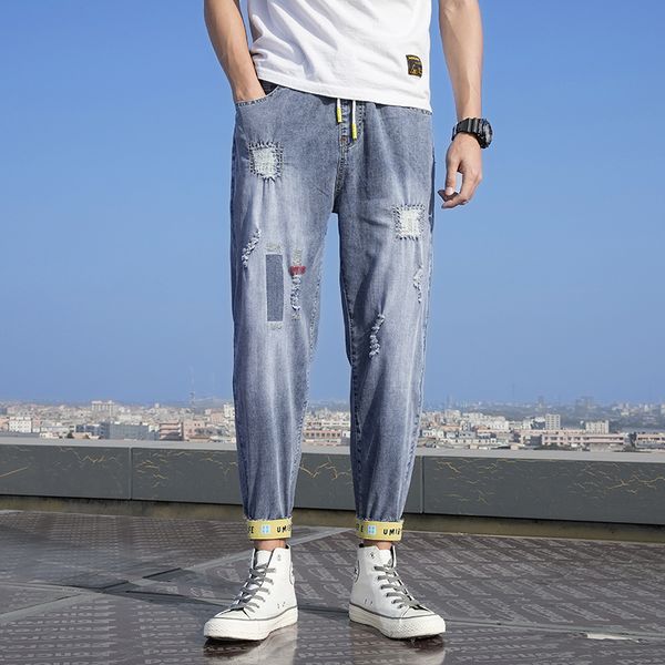 men's jeans large size 7xl fashion hip hop harem men loose baggy plus joggers elastic waist denim pants man trousers, Blue
men's jeans large size 7xl fashion hip hop harem men loose baggy plus joggers elastic waist denim pants man trousers, Blue