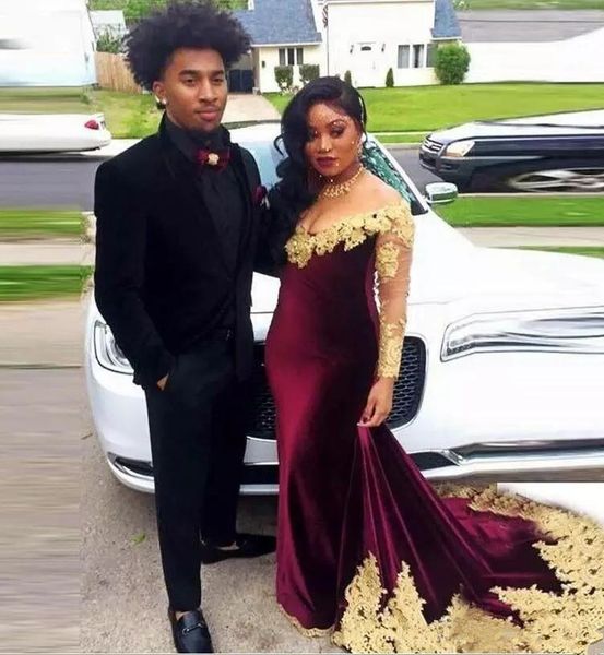 long sleeves prom dresses off shoulder velvet evening gowns formal lace appliques black girls party dress plus size
long sleeves prom dresses off shoulder velvet evening gowns formal lace appliques black girls party dress plus size