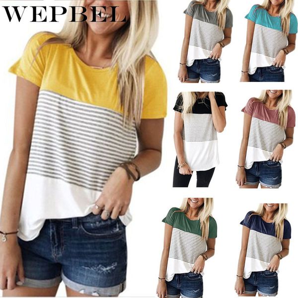 wepbel fashion women casual short sleeve summer t-shirt stripes stitching t shirt tees femme ladies t-shirt clothes, White
wepbel fashion women casual short sleeve summer t-shirt stripes stitching t shirt tees femme ladies t-shirt clothes, White