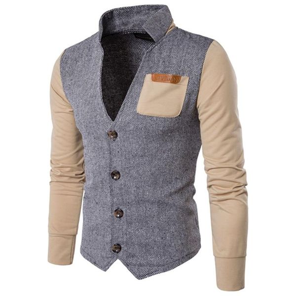 panelled mens designer blazers fashion slim single breasted stand collar mens blazers casual pocket panelled males clothing, White;black
panelled mens designer blazers fashion slim single breasted stand collar mens blazers casual pocket panelled males clothing, White;black