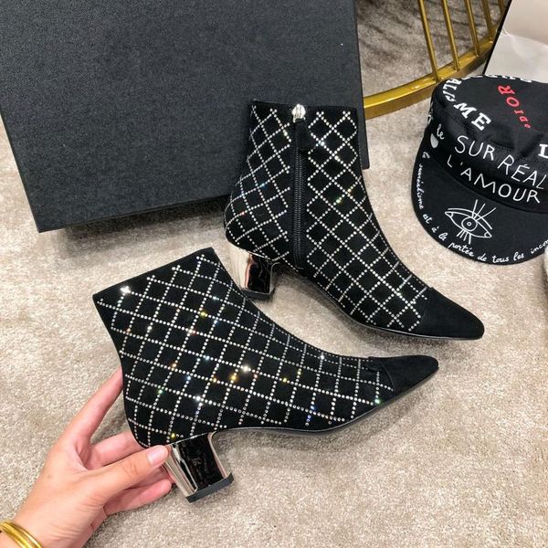 boots women pointed toe shoes side zipper square heel zapatos de mujer rhinestones plaid female boots comfortable stivali, Black
boots women pointed toe shoes side zipper square heel zapatos de mujer rhinestones plaid female boots comfortable stivali, Black