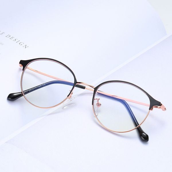 2020 new metal eyebrow glasses frame retro round small frame glasses men and women anti blue light glasses, Black
2020 new metal eyebrow glasses frame retro round small frame glasses men and women anti blue light glasses, Black