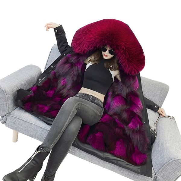 2019 luxury fur parka winter women coat warm x-long parkas real fur lining and hoody lf9039, Black
2019 luxury fur parka winter women coat warm x-long parkas real fur lining and hoody lf9039, Black