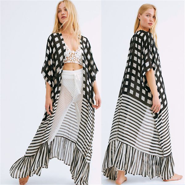 beach coverups for women kaftan swimwear wraps tunic on swimsuit ladies clothes 2020 chiffon print grid stripe dress pareo, Blue;gray
beach coverups for women kaftan swimwear wraps tunic on swimsuit ladies clothes 2020 chiffon print grid stripe dress pareo, Blue;gray