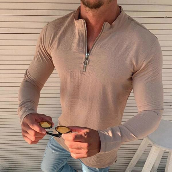 men long sleeve coktton t-shirts new autumn male pullovers zipper slim fitness casual tees male daily t-shirt clothes 2019, White;black
men long sleeve coktton t-shirts new autumn male pullovers zipper slim fitness casual tees male daily t-shirt clothes 2019, White;black
