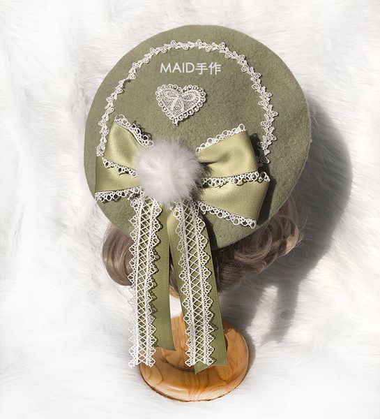 sweet handmade lolita girls bowknots drawer's beret woolen hat kawaii cute painter beret cap lace trim 6 colors, Blue;gray
sweet handmade lolita girls bowknots drawer's beret woolen hat kawaii cute painter beret cap lace trim 6 colors, Blue;gray