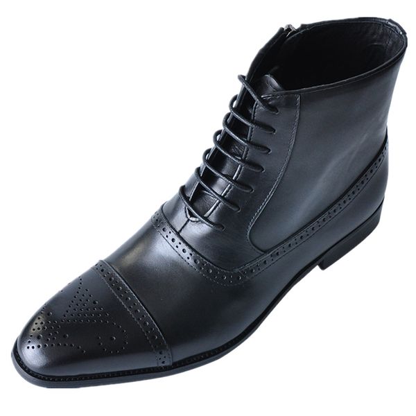 new handmade men leather winter boots warm snow men pointed boots high tube breathable lace-up side zipper boots, Black
new handmade men leather winter boots warm snow men pointed boots high tube breathable lace-up side zipper boots, Black