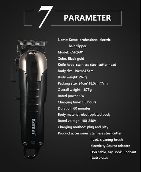 hair clipper kemei km-2608 professional rechargeable hair trimmer power 0 machine haircut bwkf mnmcg
hair clipper kemei km-2608 professional rechargeable hair trimmer power 0 machine haircut bwkf mnmcg