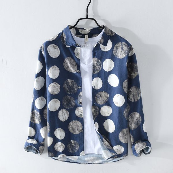 cotton linen long sleeve polka dot shirt spring new men breathable casual classic turn-down collar clothes y2382, White;black
cotton linen long sleeve polka dot shirt spring new men breathable casual classic turn-down collar clothes y2382, White;black