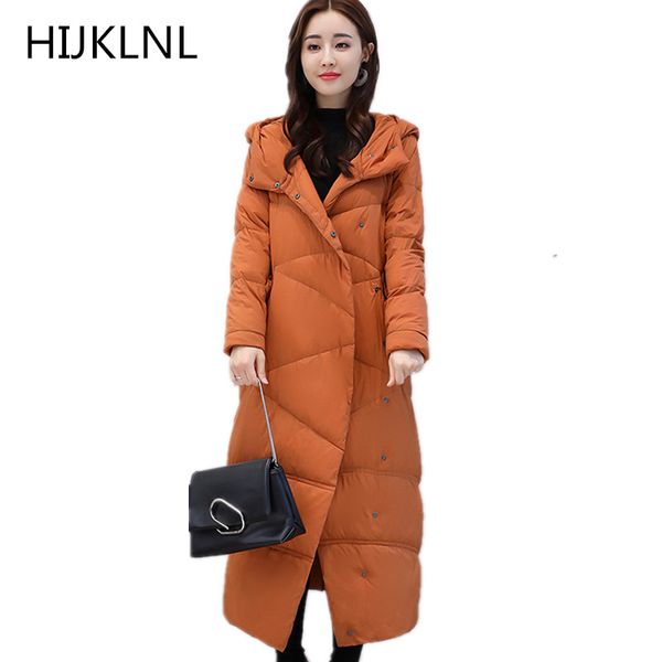 2018 winter new women's down jacket long loose wild casual knee coat thick warm hooded outer tq294, Black
2018 winter new women's down jacket long loose wild casual knee coat thick warm hooded outer tq294, Black