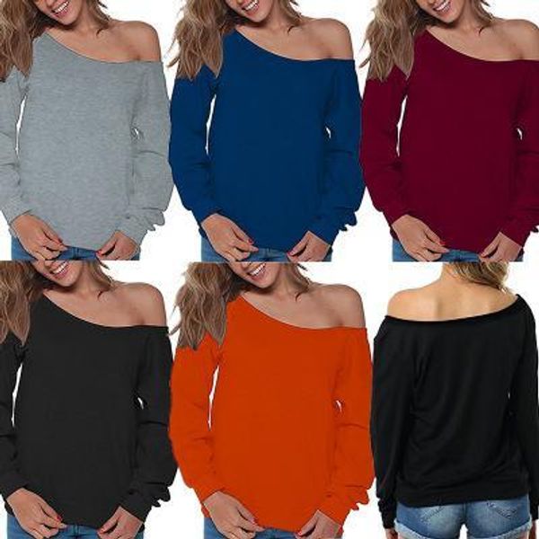 2018 autumn and winter fashion women's shoulder strap long sleeve solid color sweater off shoulder size s-3xl, White
2018 autumn and winter fashion women's shoulder strap long sleeve solid color sweater off shoulder size s-3xl, White