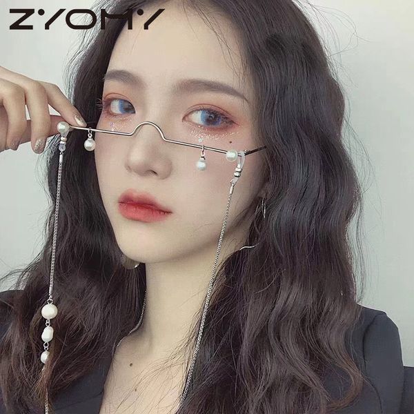 zyomy alloy lenless tiktok metal frame brand pearl decor no chain women glasses fashion female eyeglasses frameless, Black
zyomy alloy lenless tiktok metal frame brand pearl decor no chain women glasses fashion female eyeglasses frameless, Black