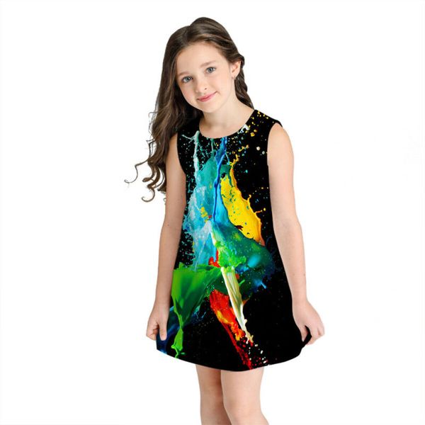 kids baby girls colorful ink and wash printed dress casual a-line sleeveless summer party dresses 8-11t, Red;yellow
kids baby girls colorful ink and wash printed dress casual a-line sleeveless summer party dresses 8-11t, Red;yellow