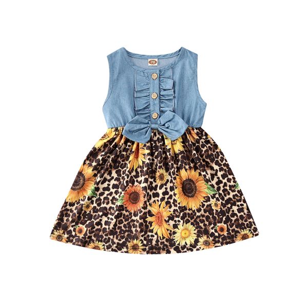 new 2020 baby girls dress sunflowers leopard print denim sleeveless a-line dress, Red;yellow
new 2020 baby girls dress sunflowers leopard print denim sleeveless a-line dress, Red;yellow
