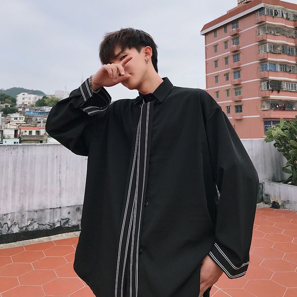 2019 summer new men's youth japanese campus wind couple stripes stitching literary temperament small fresh casual shirt, White;black
2019 summer new men's youth japanese campus wind couple stripes stitching literary temperament small fresh casual shirt, White;black