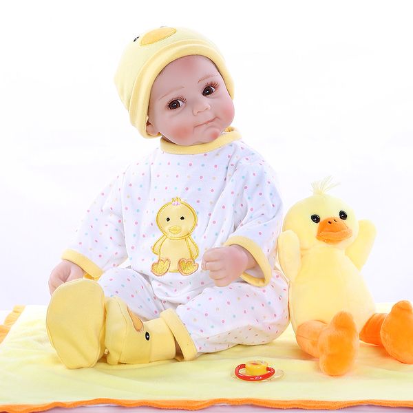 52cm newborn sweet baby face lifelike bebe doll reborn baby yellow duck dress soft cuddly baby collectible doll
52cm newborn sweet baby face lifelike bebe doll reborn baby yellow duck dress soft cuddly baby collectible doll