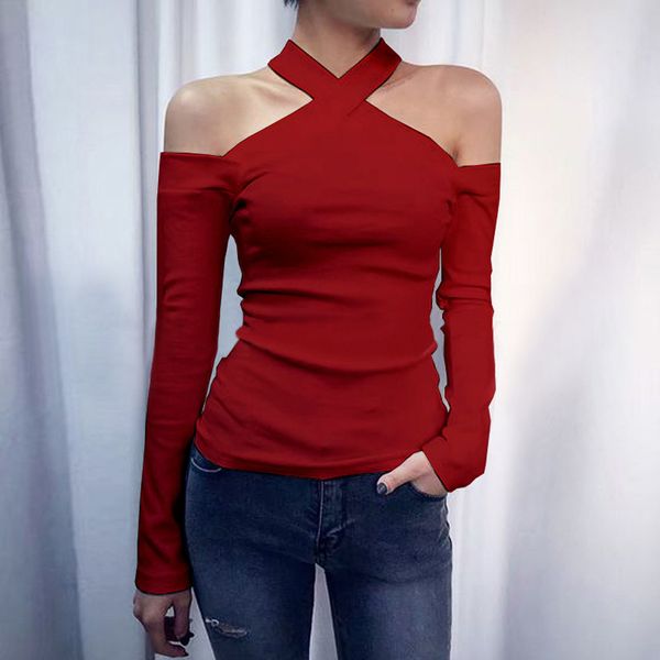 women fashion halter off shoulder blouse long sleeve elegant solid blouse 2019 new autumn women clothes clubwear blosa, White
women fashion halter off shoulder blouse long sleeve elegant solid blouse 2019 new autumn women clothes clubwear blosa, White