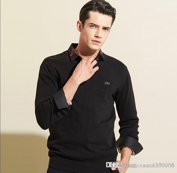 men's sweater korean version of the fall new body-slimming v-neck men's sweater sweater, White;black
men's sweater korean version of the fall new body-slimming v-neck men's sweater sweater, White;black