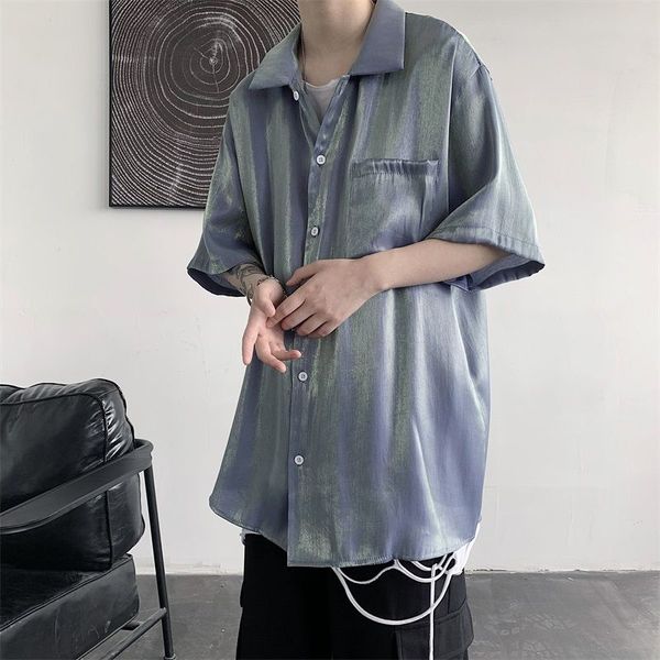 summer bright color shirt men's fashion short-sleeved shirt men streetwear casual shirts wild loose dress mens -2xl, White;black
summer bright color shirt men's fashion short-sleeved shirt men streetwear casual shirts wild loose dress mens -2xl, White;black
