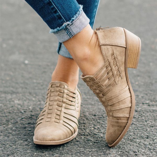 women boots comfortable casual low woman square heels breathable zip plus size female shoes 2020 spring autumn, Black
women boots comfortable casual low woman square heels breathable zip plus size female shoes 2020 spring autumn, Black