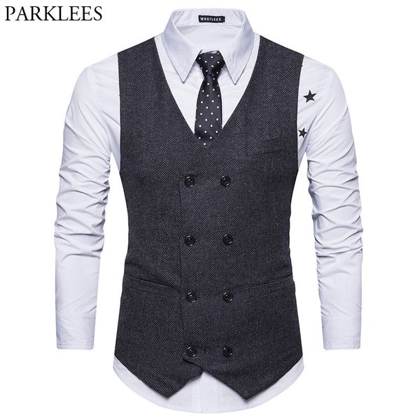 fashion double breasted woolen suit vest men 2018 spring new sleeveless wool vest waistcoat mens slim fit wedding business vests, Black;white
fashion double breasted woolen suit vest men 2018 spring new sleeveless wool vest waistcoat mens slim fit wedding business vests, Black;white