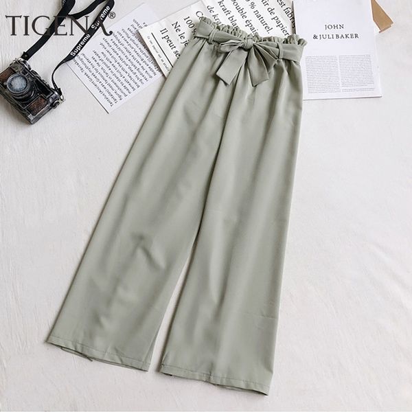 women's pants & capris tigena casual wide leg for women 2021 summer korean bow belt loose high waist trousers ankle length female, Black;white
women's pants & capris tigena casual wide leg for women 2021 summer korean bow belt loose high waist trousers ankle length female, Black;white