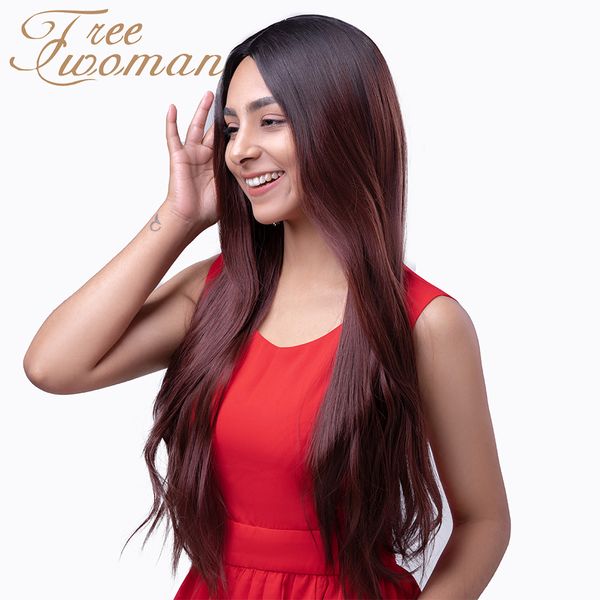 24in ombre свободной женщины темно-красная прямой парик с натуральным hairline средней части парики из синтетических для женщин партий ложны, Black
24in ombre свободной женщины темно-красная прямой парик с натуральным hairline средней части парики из синтетических для женщин партий ложны, Black