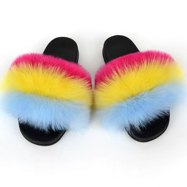 fluffy mixed color rainbow fox fur slides women fur slippers flat raccoon sandals summer outdoor flip flop ladies cute fur shoes, Black
fluffy mixed color rainbow fox fur slides women fur slippers flat raccoon sandals summer outdoor flip flop ladies cute fur shoes, Black