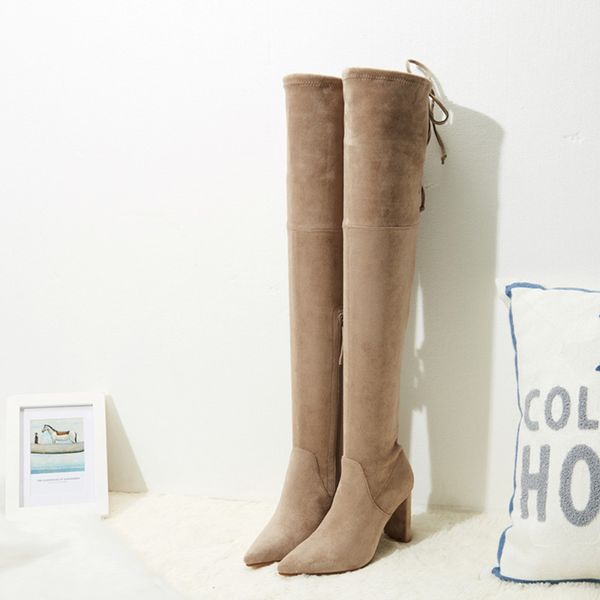 women's flock thick high heel over the knee boots stretch winiter warm plush long boots black slim shoes
women's flock thick high heel over the knee boots stretch winiter warm plush long boots black slim shoes