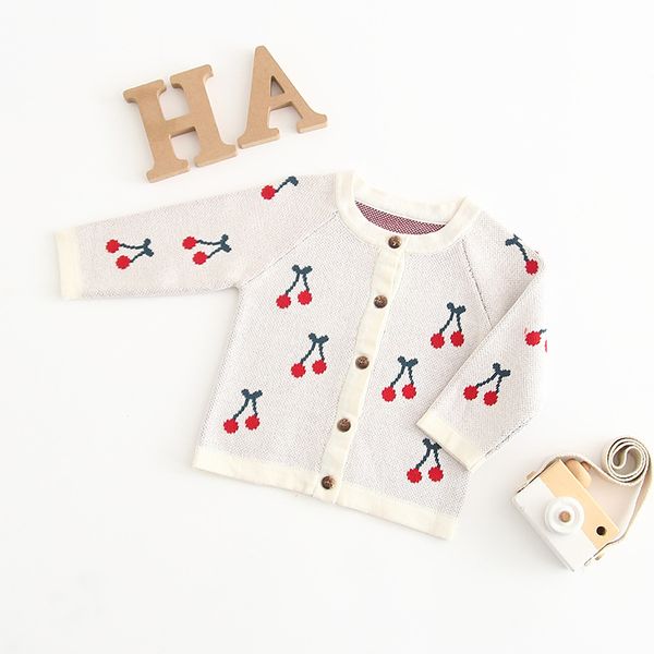spring baby girls sweater infant girl wear sweet cherry pattern knitted jacket wool boys clothing cardigans children coat 0-24m, White
spring baby girls sweater infant girl wear sweet cherry pattern knitted jacket wool boys clothing cardigans children coat 0-24m, White