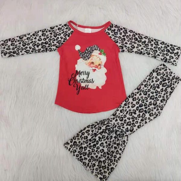 leopard bell bottom pants santa screen print christmas set baby girl clothes, White
leopard bell bottom pants santa screen print christmas set baby girl clothes, White