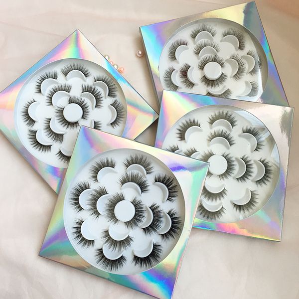 faux mink 7 pairs flower lash trays with holographic lash packaging 5d faux mink eyelash same style in one trayes 
faux mink 7 pairs flower lash trays with holographic lash packaging 5d faux mink eyelash same style in one trayes