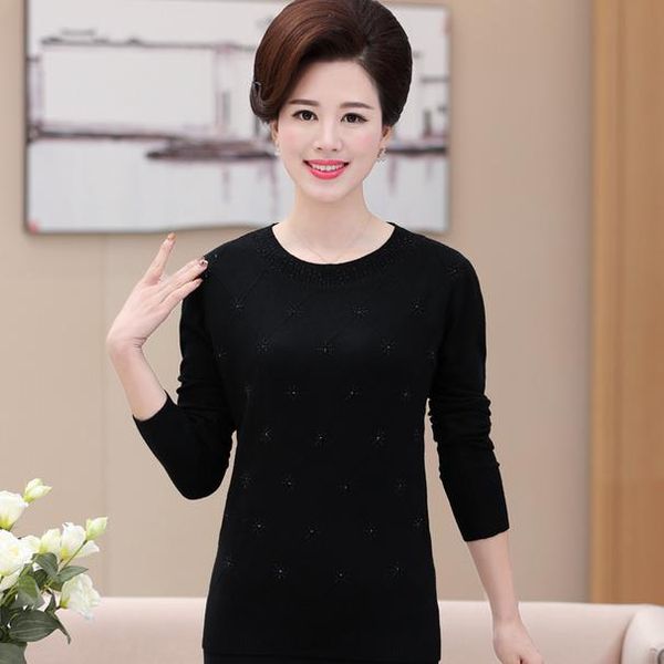 winter and autumn in the elderly women sweater long sleeves loose mother loaded autumn middle-aged sweater ae929, White;black
winter and autumn in the elderly women sweater long sleeves loose mother loaded autumn middle-aged sweater ae929, White;black