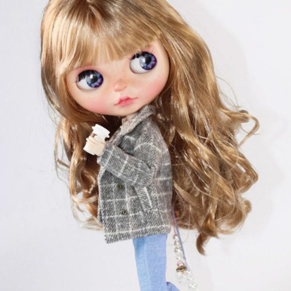 Stylish Doll Suit For 1/6 Doll Clothes Accessories -grey/dark Grey