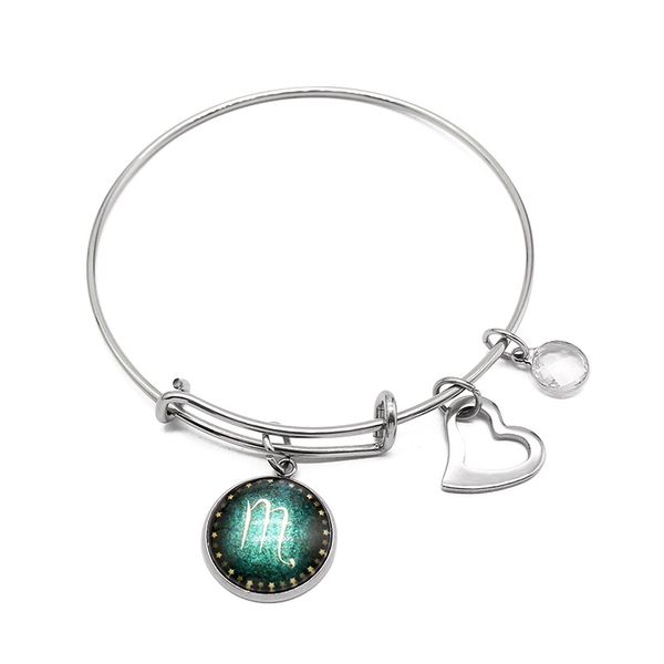 new 12 constellations charm bracelets jewelry expandable stainless steel wire heart bangles women men christmas gift ing, Black
new 12 constellations charm bracelets jewelry expandable stainless steel wire heart bangles women men christmas gift ing, Black